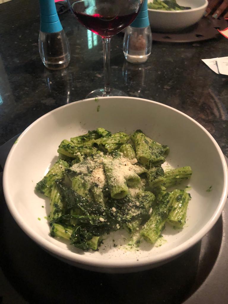 A plate of food with broccoli

Description automatically generated